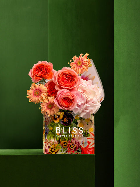 CORAL TUILE - BLISS POSIE BAG - BLISS FLOWER BOUTIQUE